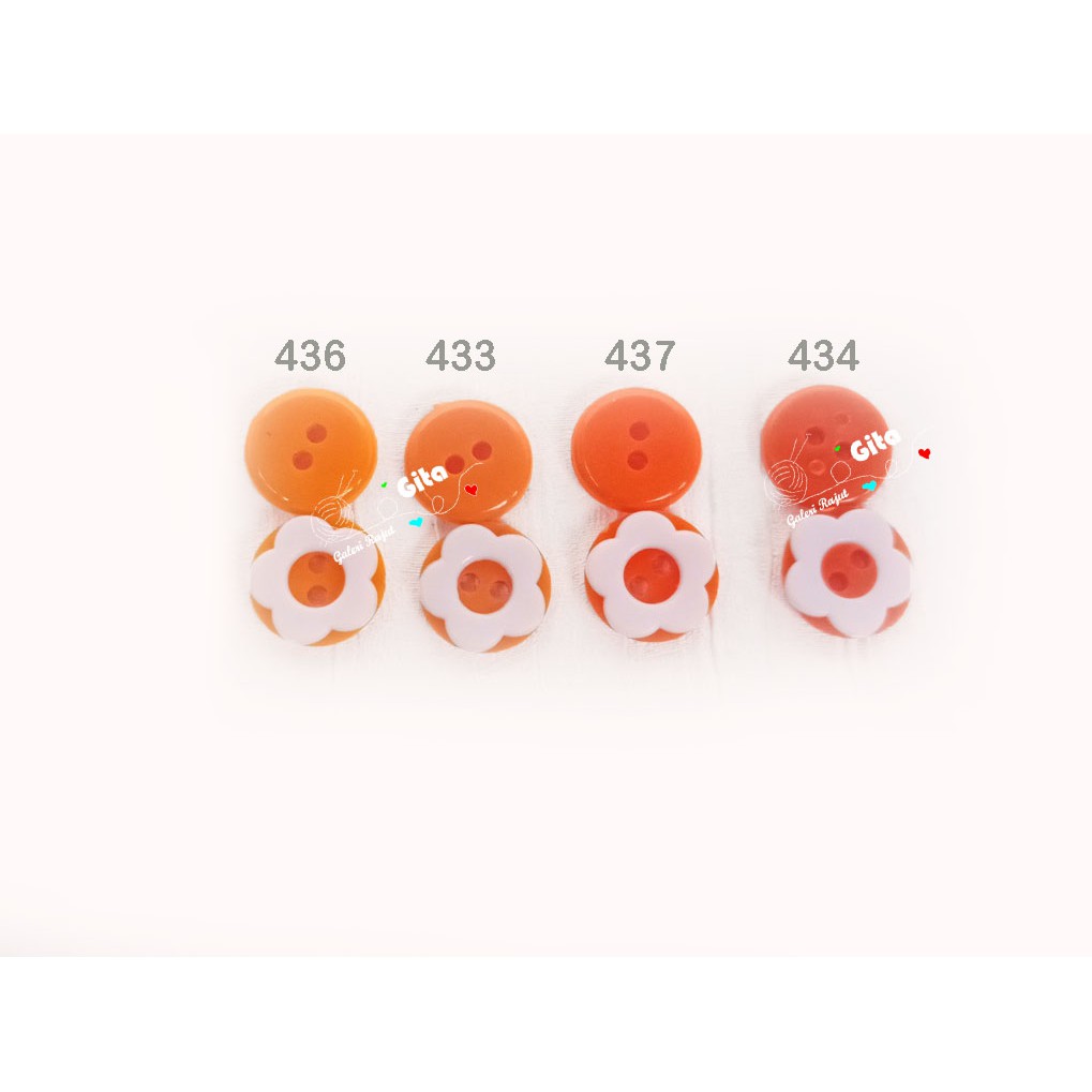 (6pcs) Kancing Sakura, Kancing Jahit