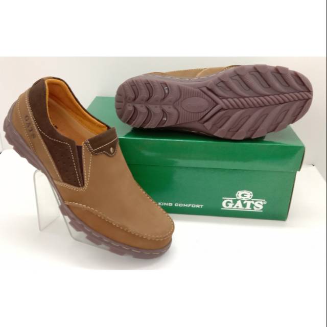 Sepatu  Kulit casual pria  GATS  TO 2205 Camel Tan Brown 