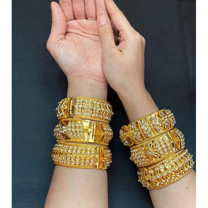 TERBARUGelang dubai/gelang penganting/gelang India dubai emas/gelang india model bukaan