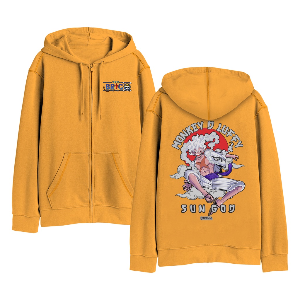 Sweater Hoodie Resleting BRIGO X ANIME Sablon DTF II BRIGO Zipper Jumper Hoodie LUFFY GEAR 5 FIFTH II Fleece Cotton M-XXL (Pria &amp; Wanita) Free stiker&amp;Gantungan Kunci