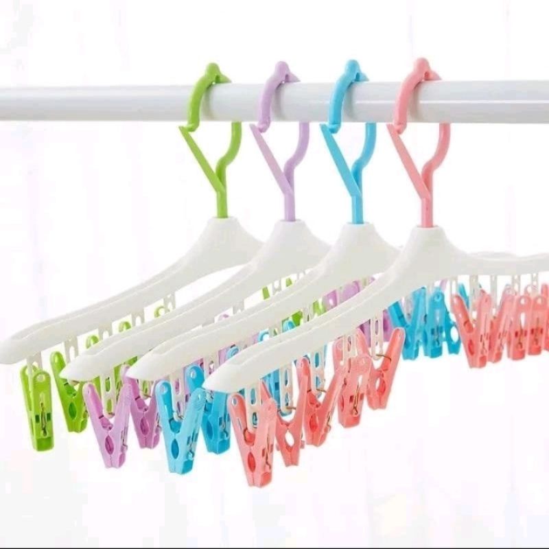 Hanger Baju 10 Jepit - Gantungan Baju 10 in 1 - Gantungan Jepitan Baju