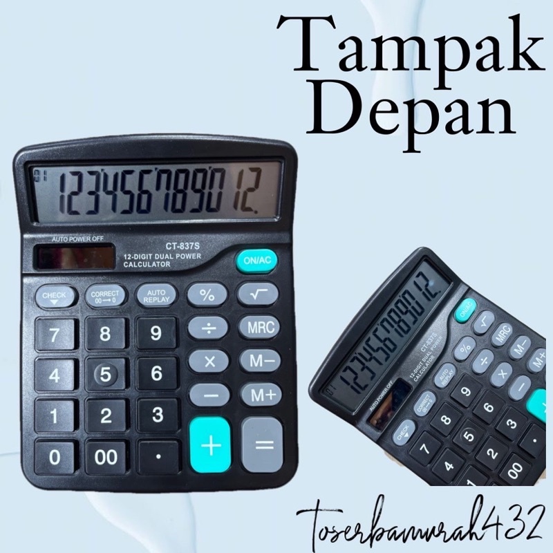 

Kalkilator CT 837 s baterai jam dinding 12 digit