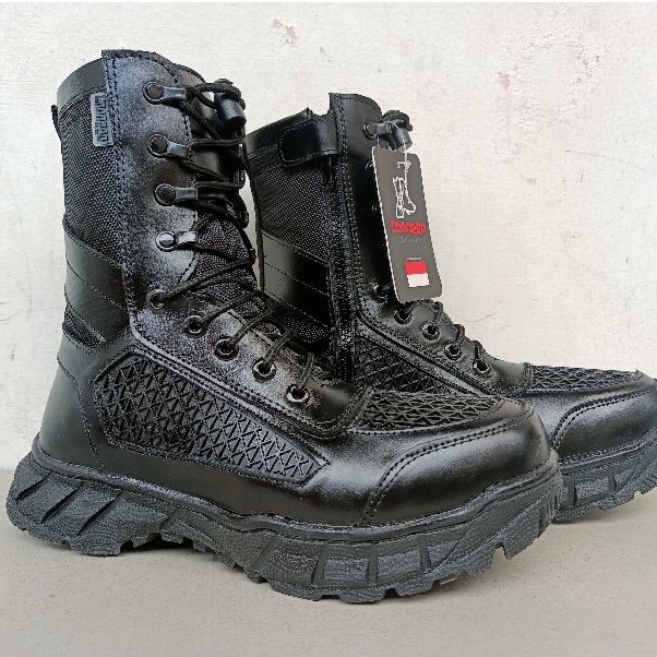 sepatu pdl tni pdl polisi, security dinas lapangan terbaru caanggo produksi bahan kulit sapi asli-3