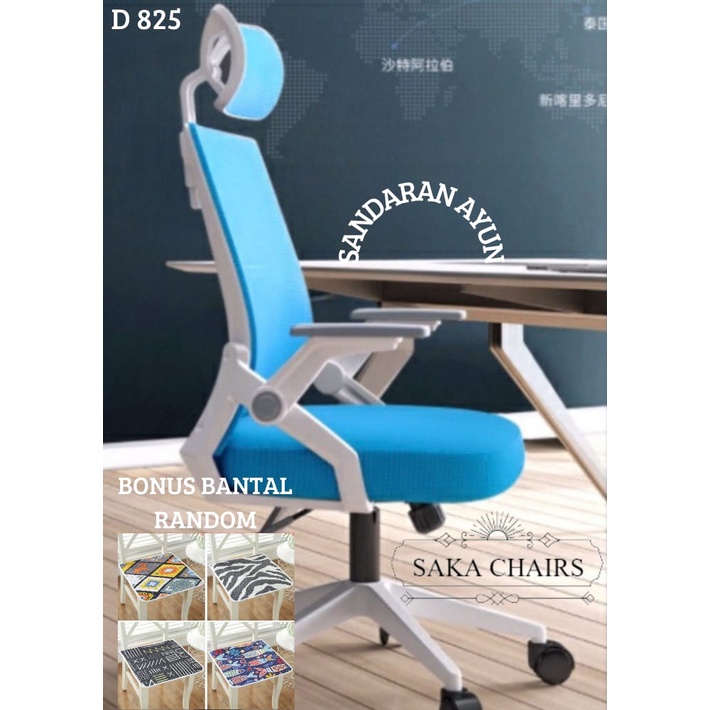 Kursi Kantor Kursi Staff-D825 White Blue