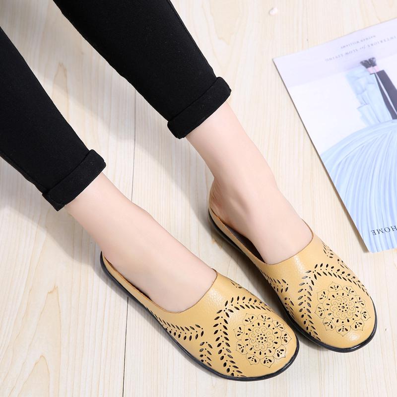 35 44 Sepatu Mules Wanita  Flat Sepatu Kulit  Sapi Hitam 