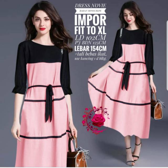 Dress Novie Panjang Wanita Elegan Hijab