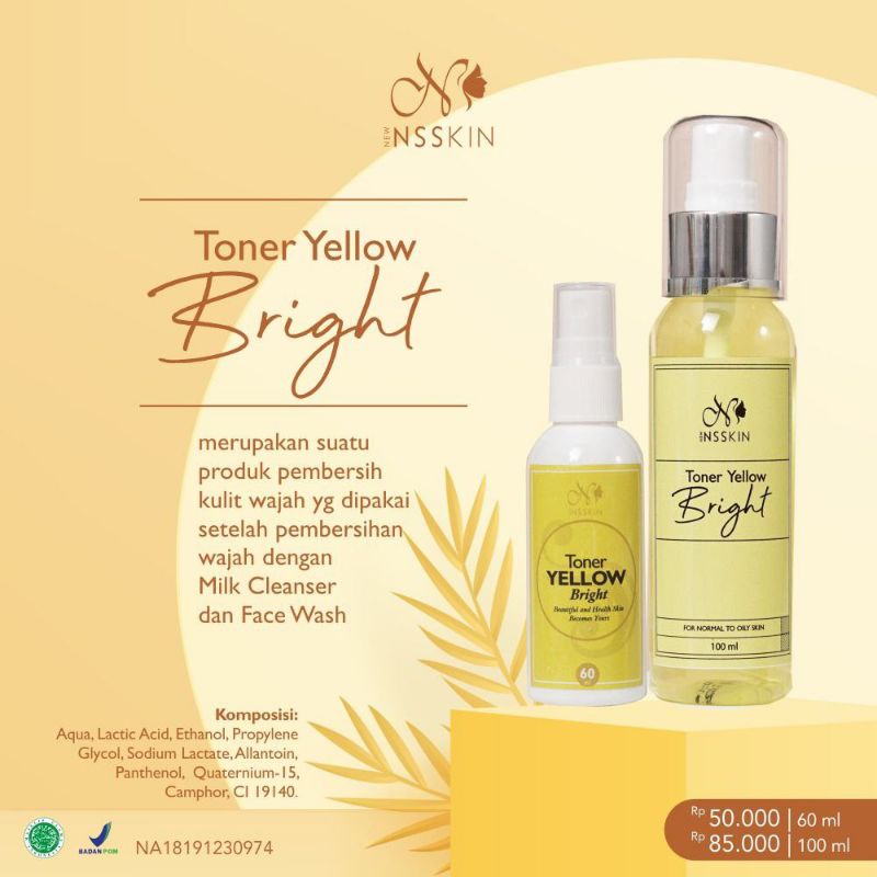 Toner yellow bright new nsskin/distributor new nsskin