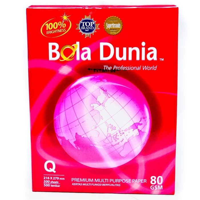 

KERTAS HVS 80GR QUARTO BOLA DUNIA 纸