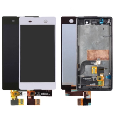 Layar LCD TS Touchscreen Frame Fullset SONY XPERIA M5 - M5 DUAL E5603 E5606 E5633 ORI WHITE