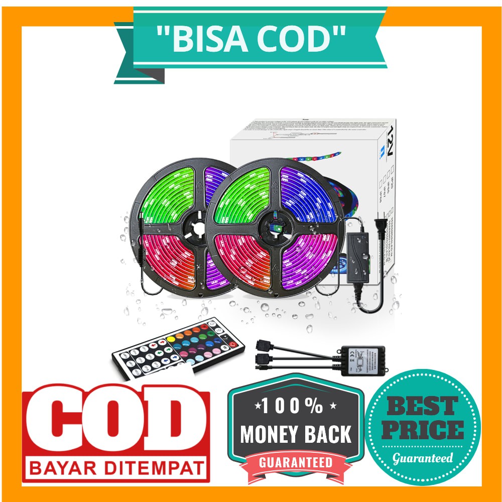 BISA COD GOOLOOK Lampu LED Strip RGB 10M with Controller + IR Remote - GL2 - White