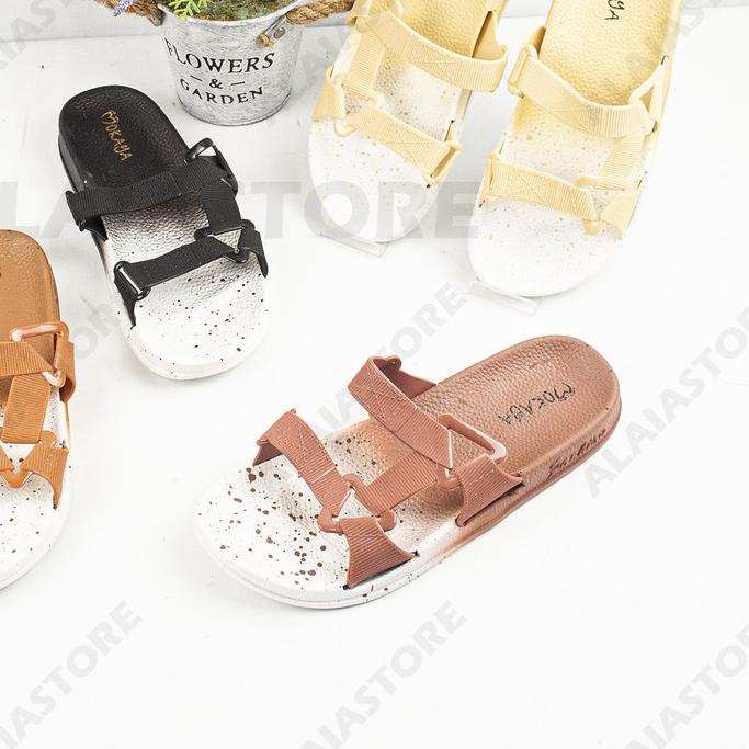 ✴ Sandal Slop Jelly Semi Gunung Wanita Warna SEMBUR Tali Sambung Keren Impor - Mokaya 2059B (37-41) 