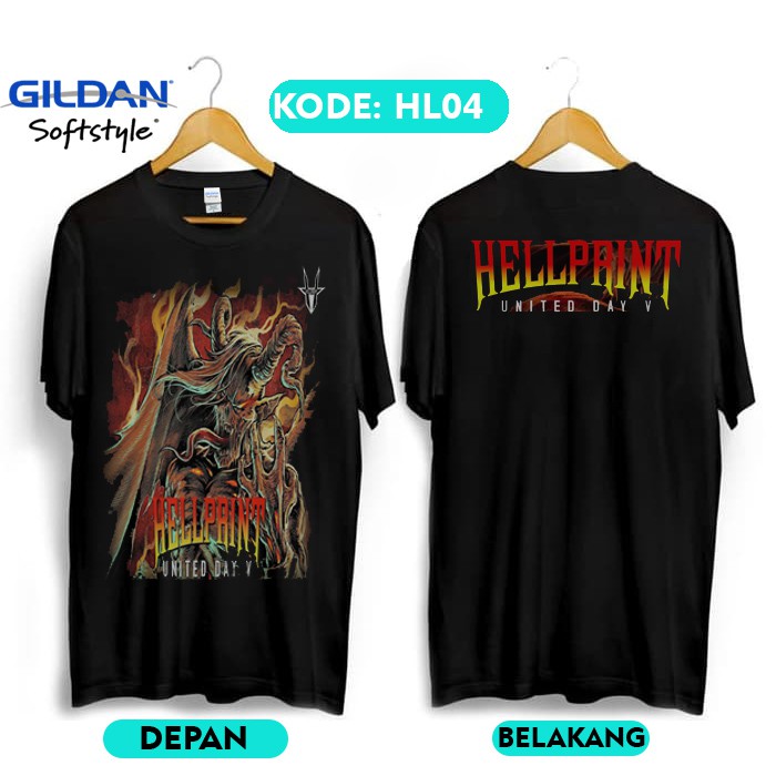 Kaos hellprint united day v original gildan HL04