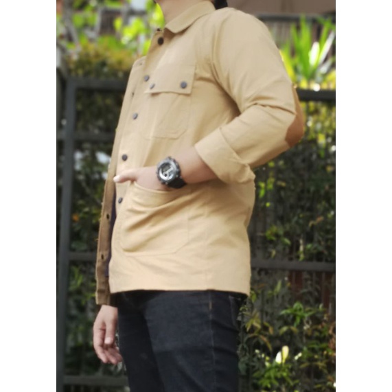 (COD) JAKET SEMI PARKA ELBOWS CREAM