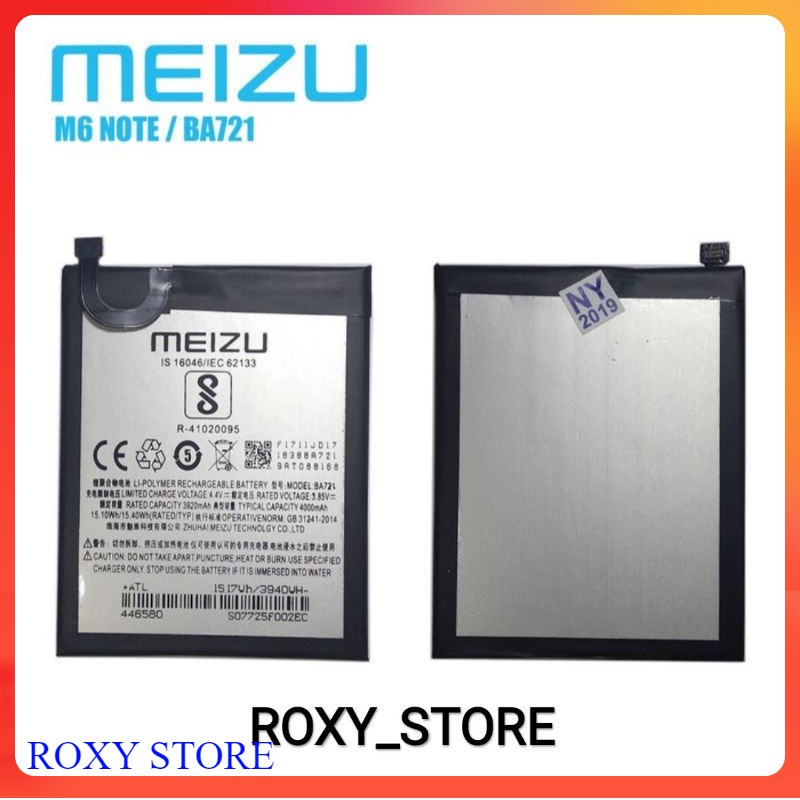 Battery Baterai Batre Meizu M6 Note BA721 M721H Original