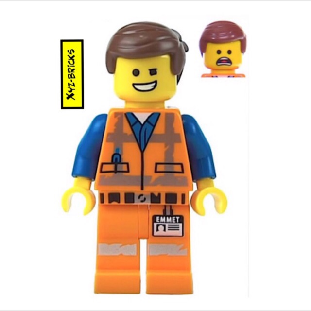 LEGO TLM120 - The Lego Movie 2 Emmet Brickowski Minifigure (Wink Smile / Scared, Worn Uniform)