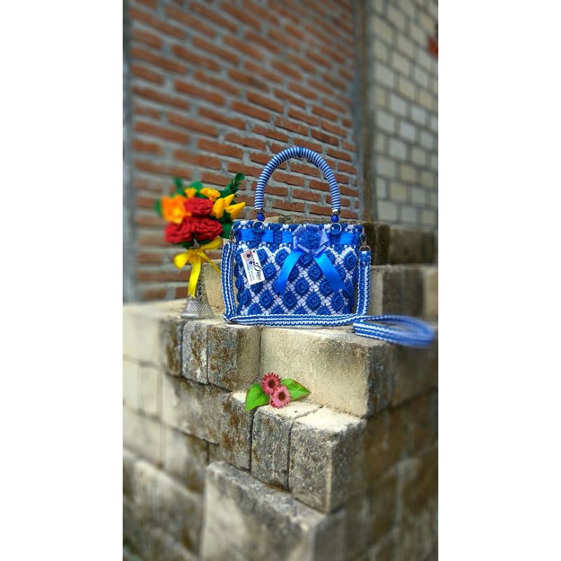 tas jinjing motif mawar free bunga pita