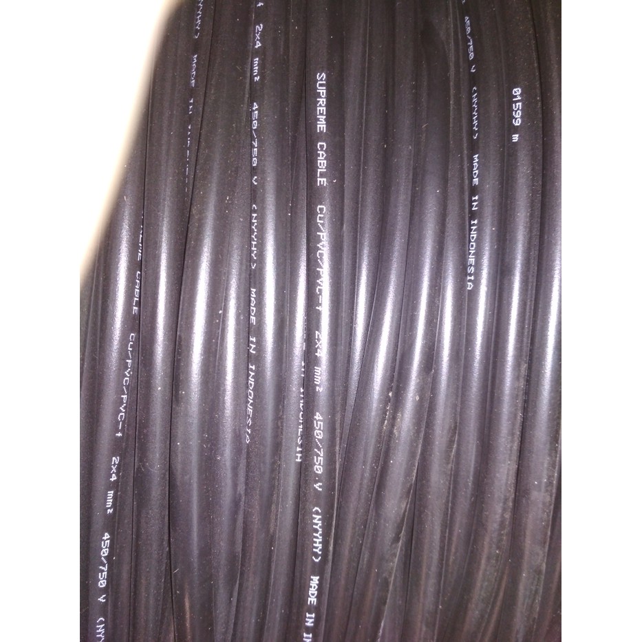 Kabel Listrik Serabut Hitam NYYHY 2 x 4 2x4 Supreme 100meter Kabel NYYHY 2 x 4mm 2x4mm Supreme 100me