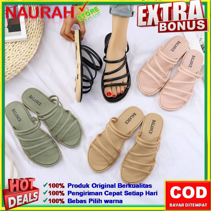 Balance 1205 X5 Sandal Jelly Import Full Tali Kecil Original Empuk Lentur Cantik Nice Diskon Promo