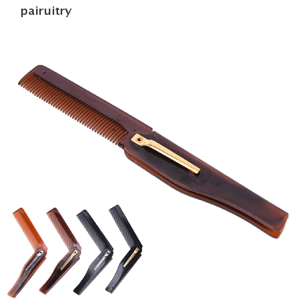 Prt 1Pc Sisir Lipat Saku Untuk Menata Rambut / Kumis / Jenggot PRT