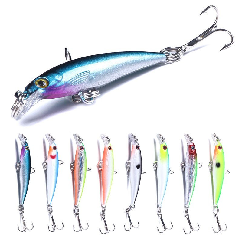 HENGJIA 8Pcs 5.0cm/2.2g Mini Pencil Minnow Umpan Pancing Topwater Swimbait Fishing Lure Ikan Bass