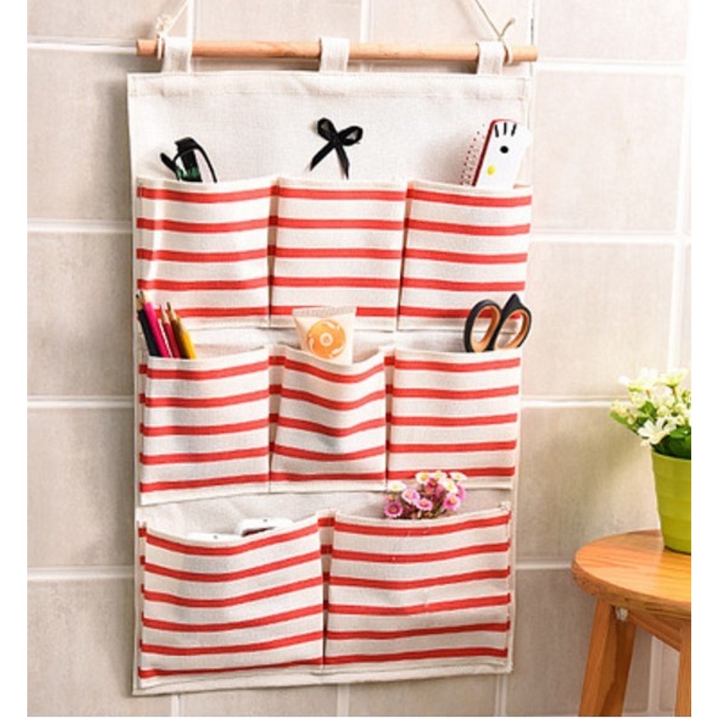 Pouch Gantung Salur 8 Sekat Bahan Tebal Serbaguna / Pouch Gantung Pakaian Dalam / Pouch Gantung Makeup