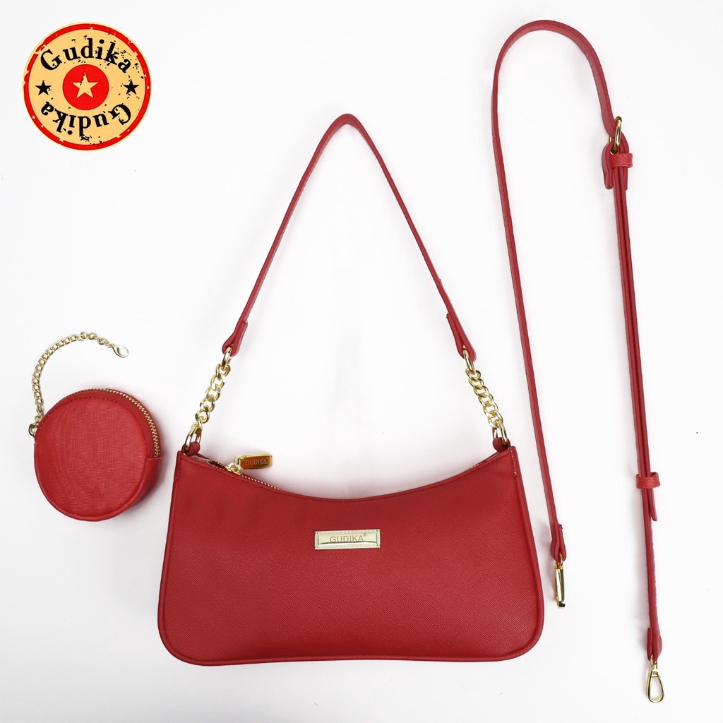 BIG PROMO  - Tas Wanita Kulit Original Bonus Dompet Bulat GUDIKA K122-A83 - Tas Selempang Wanita - Handbag Wanita - Shoulder bag Wanita