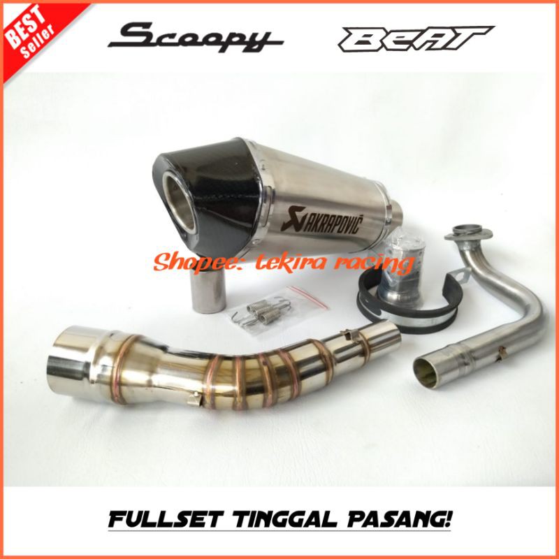 Knalpot Akrapovic Short Beat Karbu Fi Street 2020 Scoopy Fi Karbu 2021 Racing