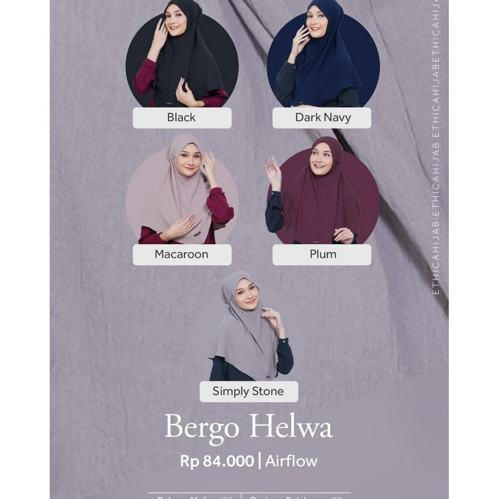 Ethica Hijab Bergo Helwa / Kerudung Bergo / Bergo Daily Terbaru By Ethica 100% Original