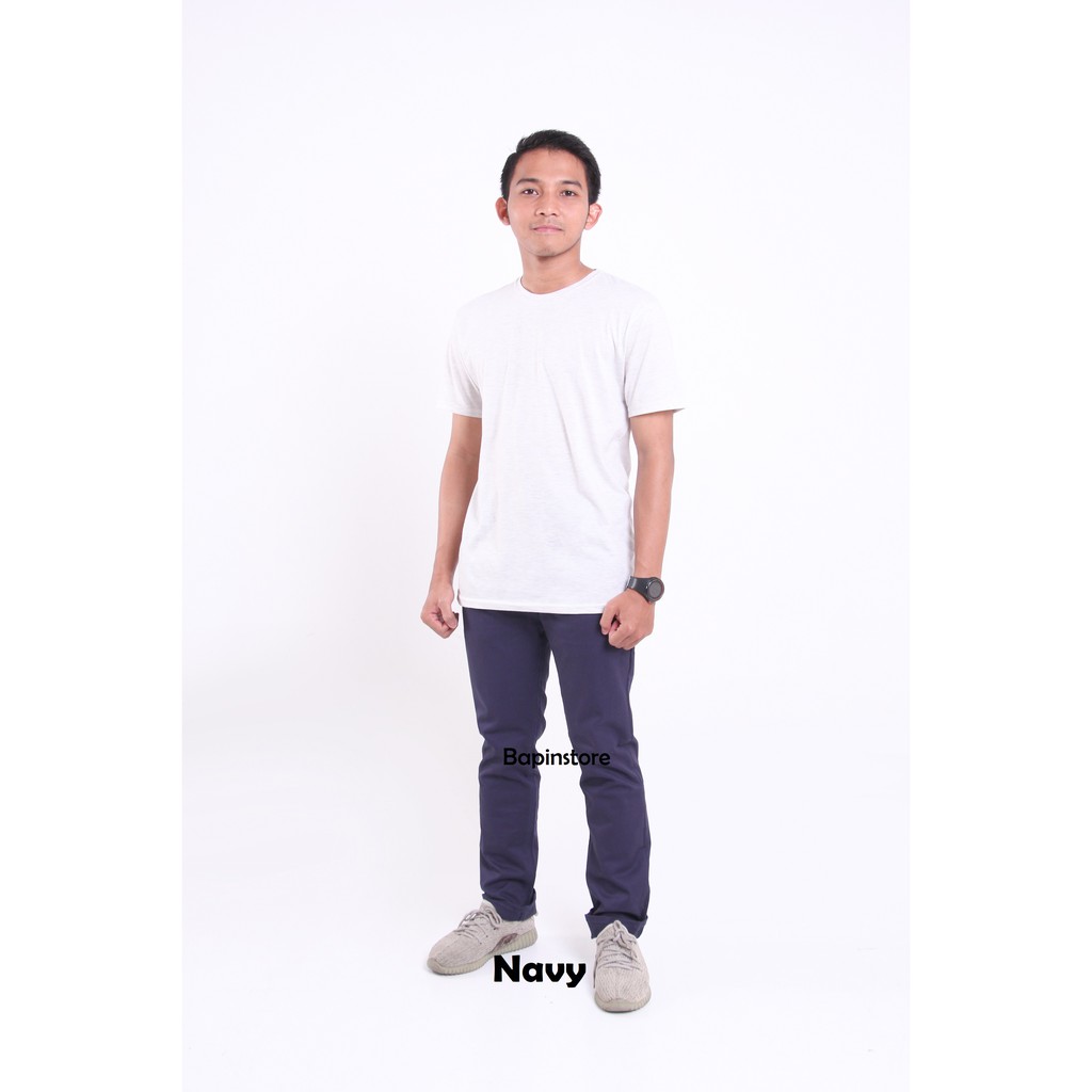 CELANA PRIA CHINO Slim fit Panjang Kerja kantor Santai Liburan Cowok Gentleman Boy Skinnyhtytth