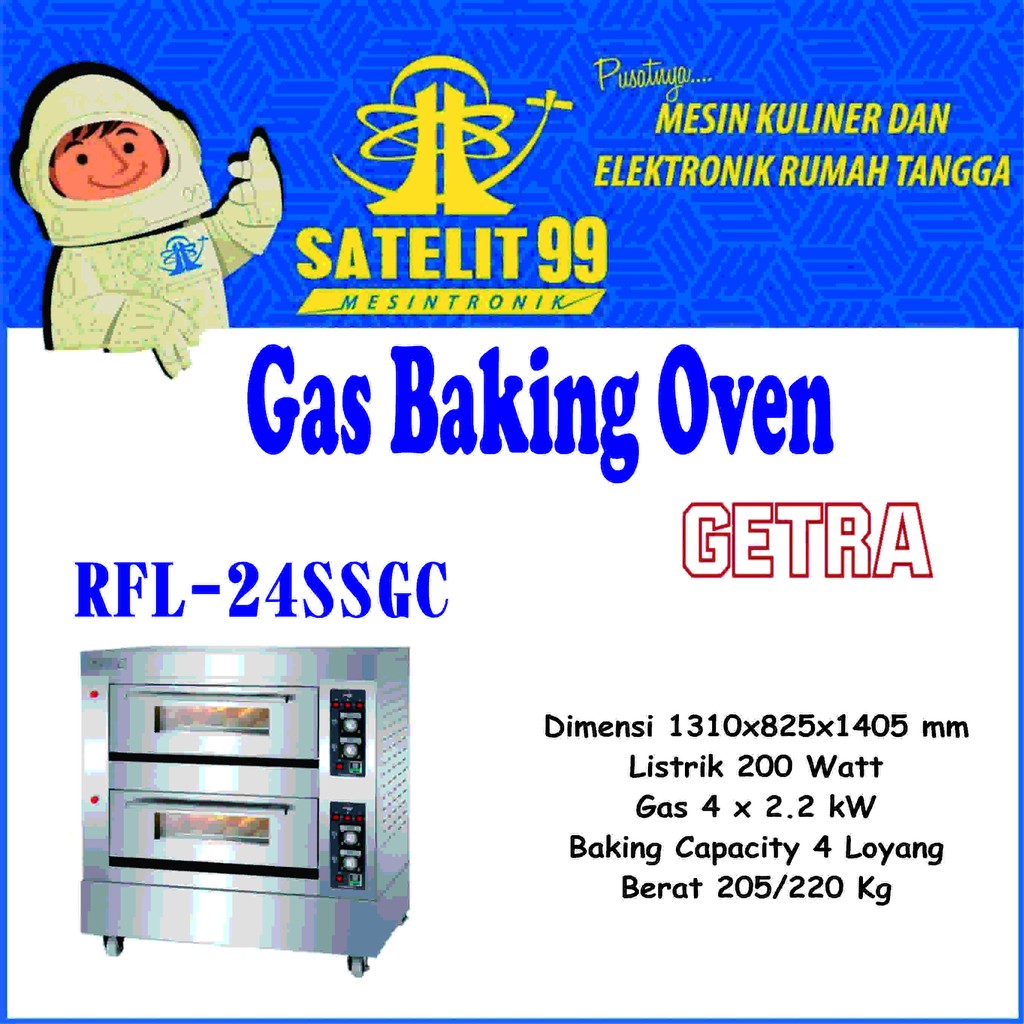 Gas Baking Oven 2 Deck 4 Loyang GETRA RFL-24-SSGC