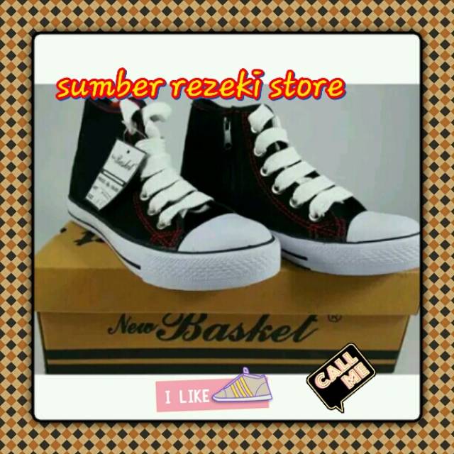 Sepatu sekolah new basket resleting