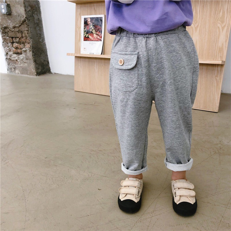 BORDIR CELANA JOGER ANAK CEWEK COWOK SWEATPANTS JOGGER KANCING ORIGINAL BABY TERRY FLECEE REALPICT
