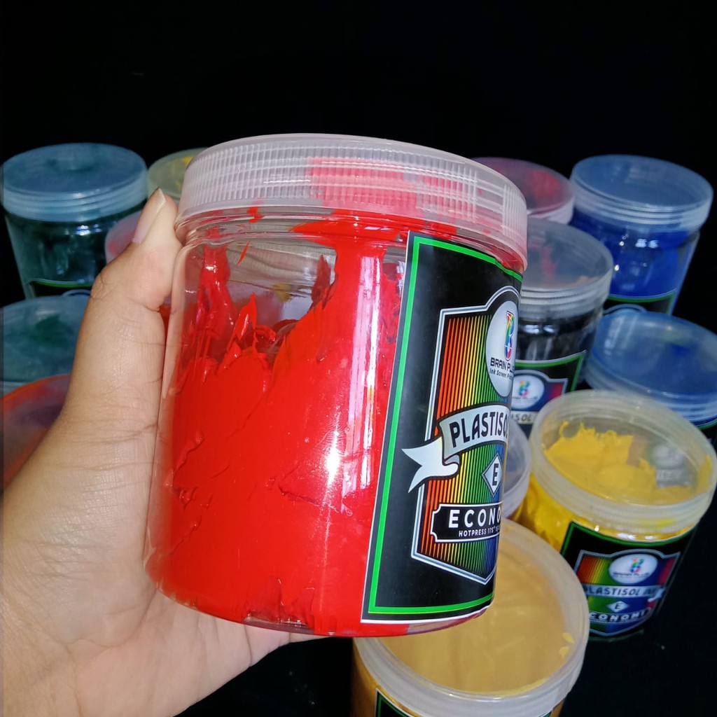 

H7Y Tinta Sablon PLASTISOL ECONOMY Brain Plus MERAH 500gr