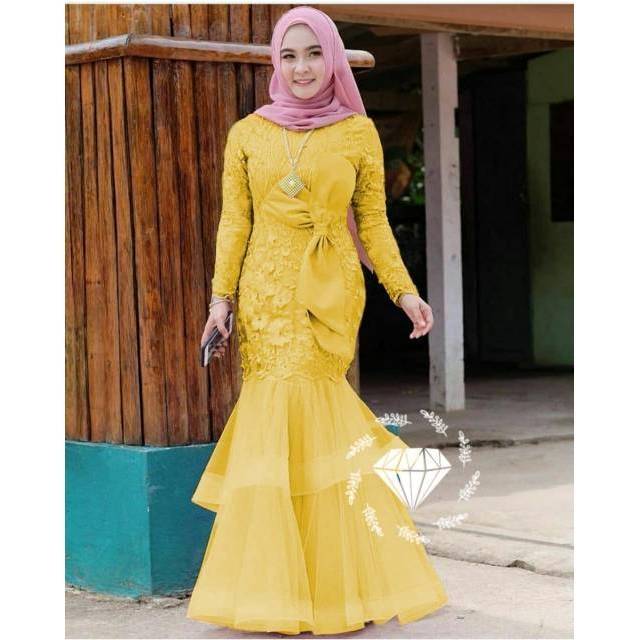 MAXY RIBBONIA, BRUKAT MOSCREPE ORGANDI, GAMIS HIJAB MUSLIM, MAXY DRESS