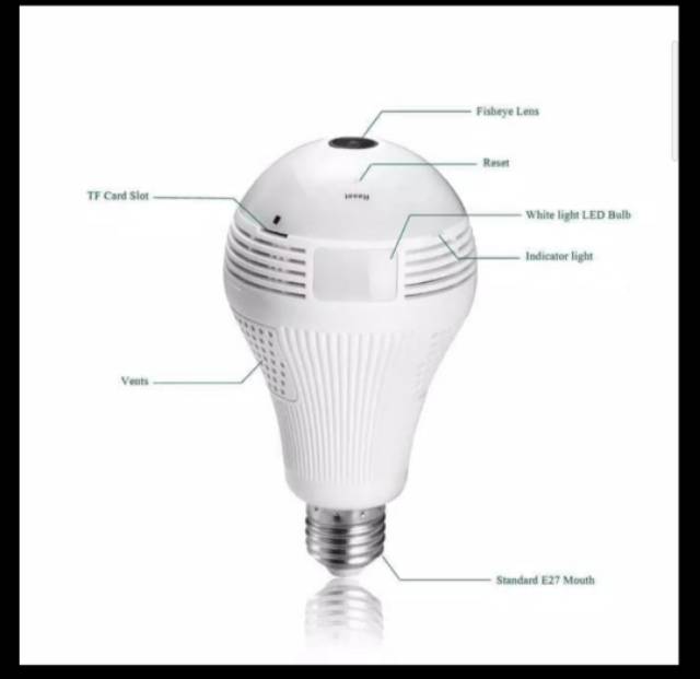 IP Kamera CCTV WiFi bohlam camera panoramic 360 bulb lamp  V380 bukan icsee