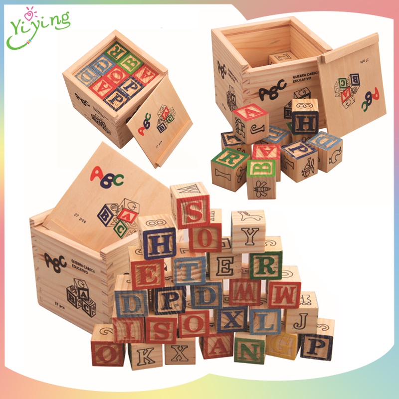 Stokready Mainan Edukasi Anak / Edukasi Balok Blok Puzzle Abc Kayu / Abc Wood Block / Mainan Blok
