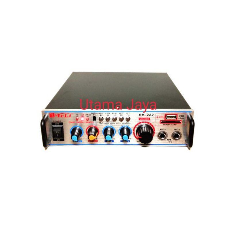 Ampli Mini Teli BK-222 STREO USB FM AC/DC Amplifier