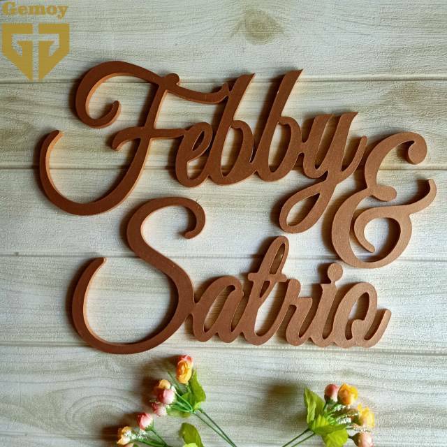 25 Cm Tulisan Kayu Timbul Hiasan Dinding Huruf Sambung Latin Hiasan Dinding Walldecor