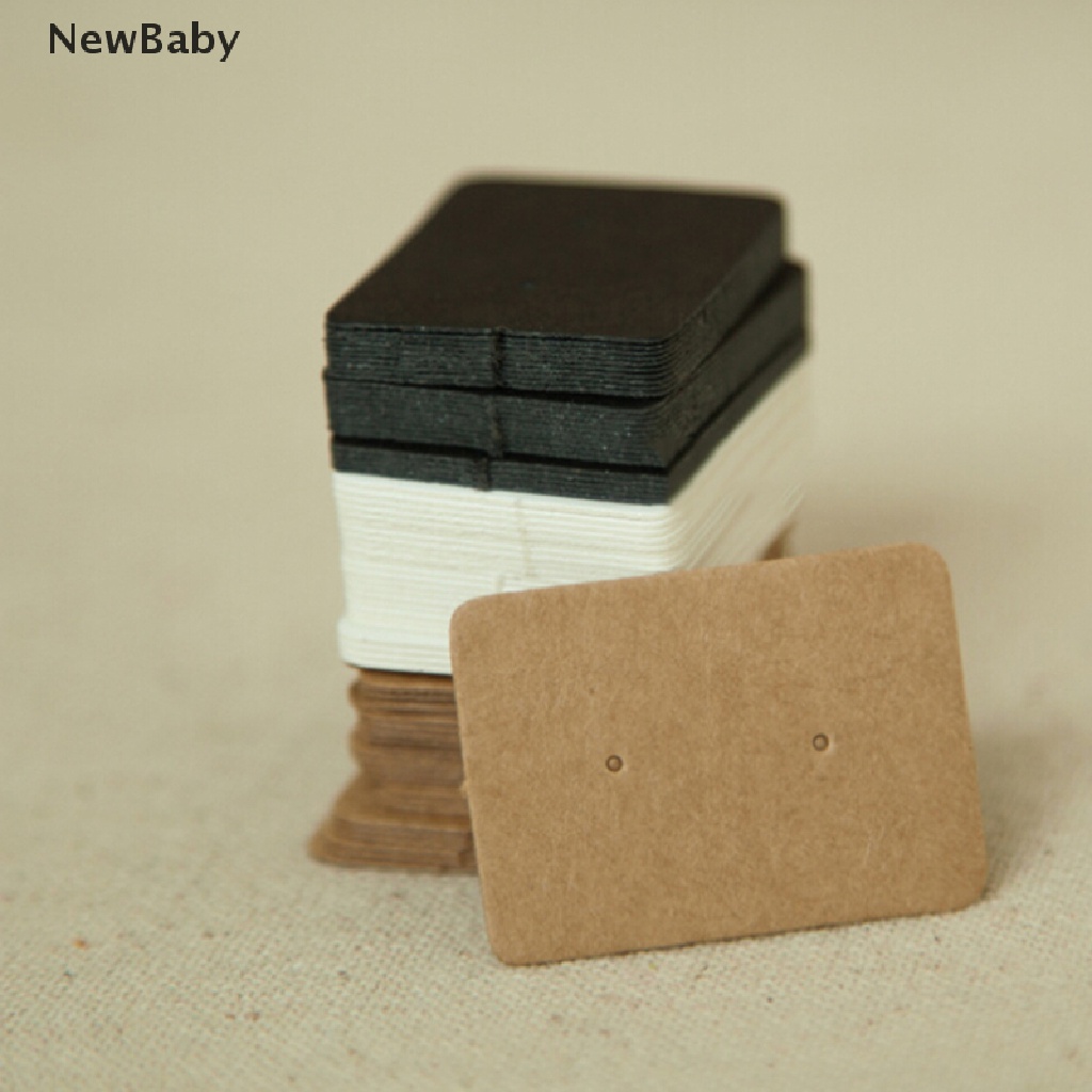 Newbaby 50 Pcs Kertas Kraft Gantung Holder Anting Tusuk Untuk Display