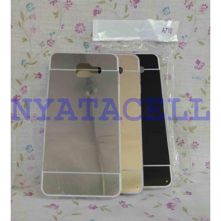 NEW CASE ULTRATHIN MIRROR SAMSUNG GALAXY A7 2016 A710 SOFTCASE/TPU/SILIKON - HITAM MILENIA