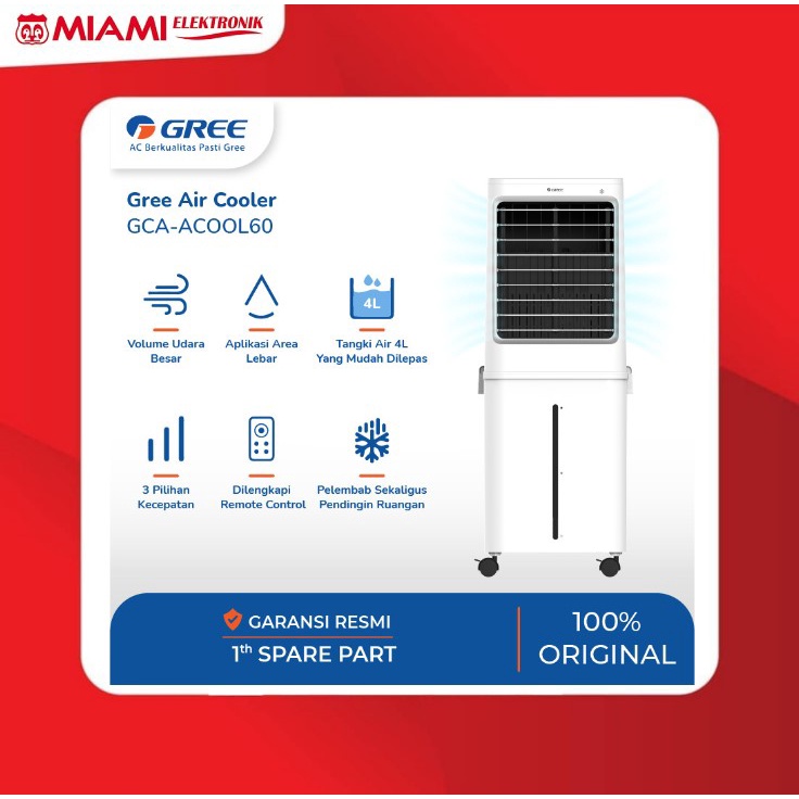 GREE Air Cooler Kapasitas 60 L - Penyejuk &amp; Humidifier - GCA-ACOOL60