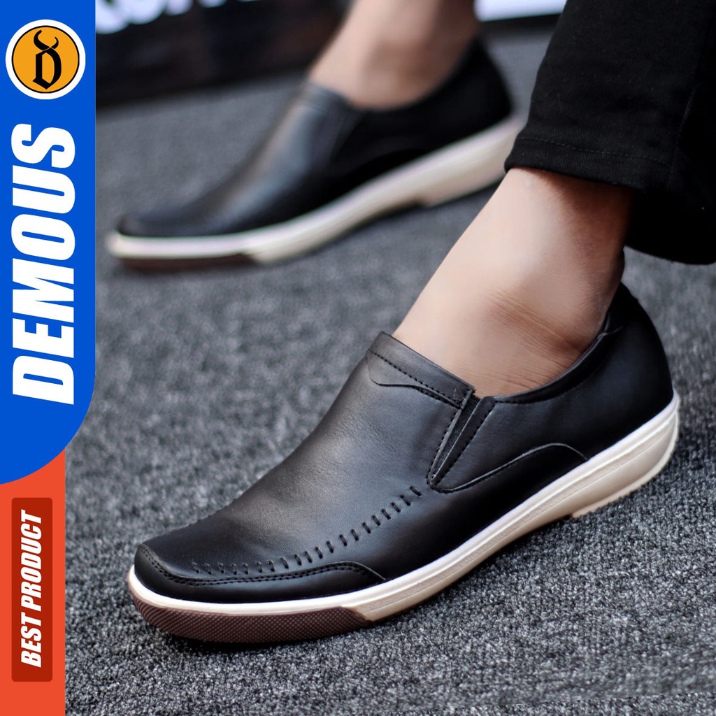 DEMOUS Ginyu - Sepatu Slip On Casual Pria Kulit Asli