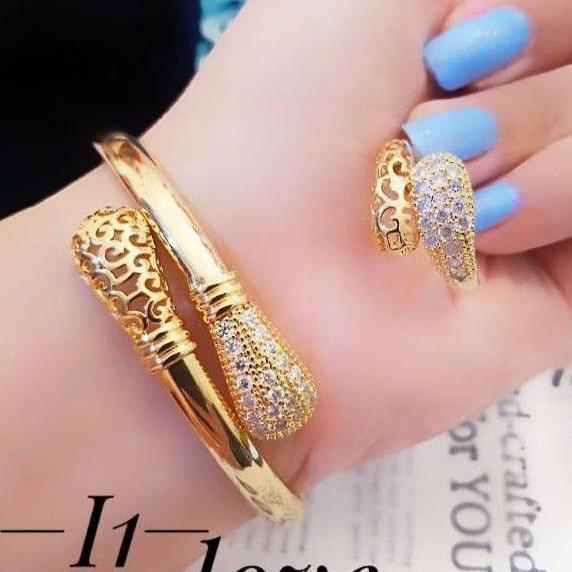 xuping Set Perhiasan Gelang dan cincin Terlaris F259