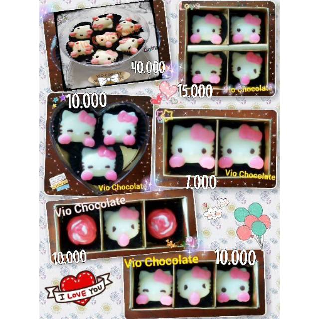 

Vio.chocolate/ Coklat hello kitty/ Coklat HK/ coklat valentine/ coklat praline/ coklat enak