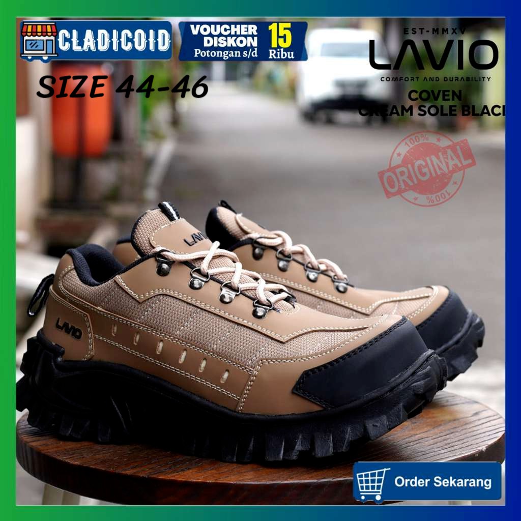 SEPATU SAFETY PRIA UJUNG BESI BIG SIZE JUMBO 44-46 KERJA LAPANGAN PROYEK OUTDOOR BERKENDARA LAVIO COVEN