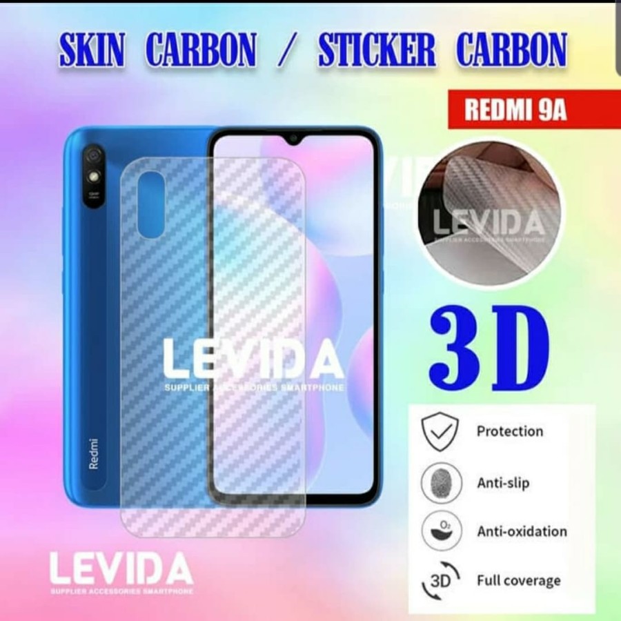 XIAOMI REDMI 9 9A 9C Anti Gores Belakang Back Skin Carbon Transparan