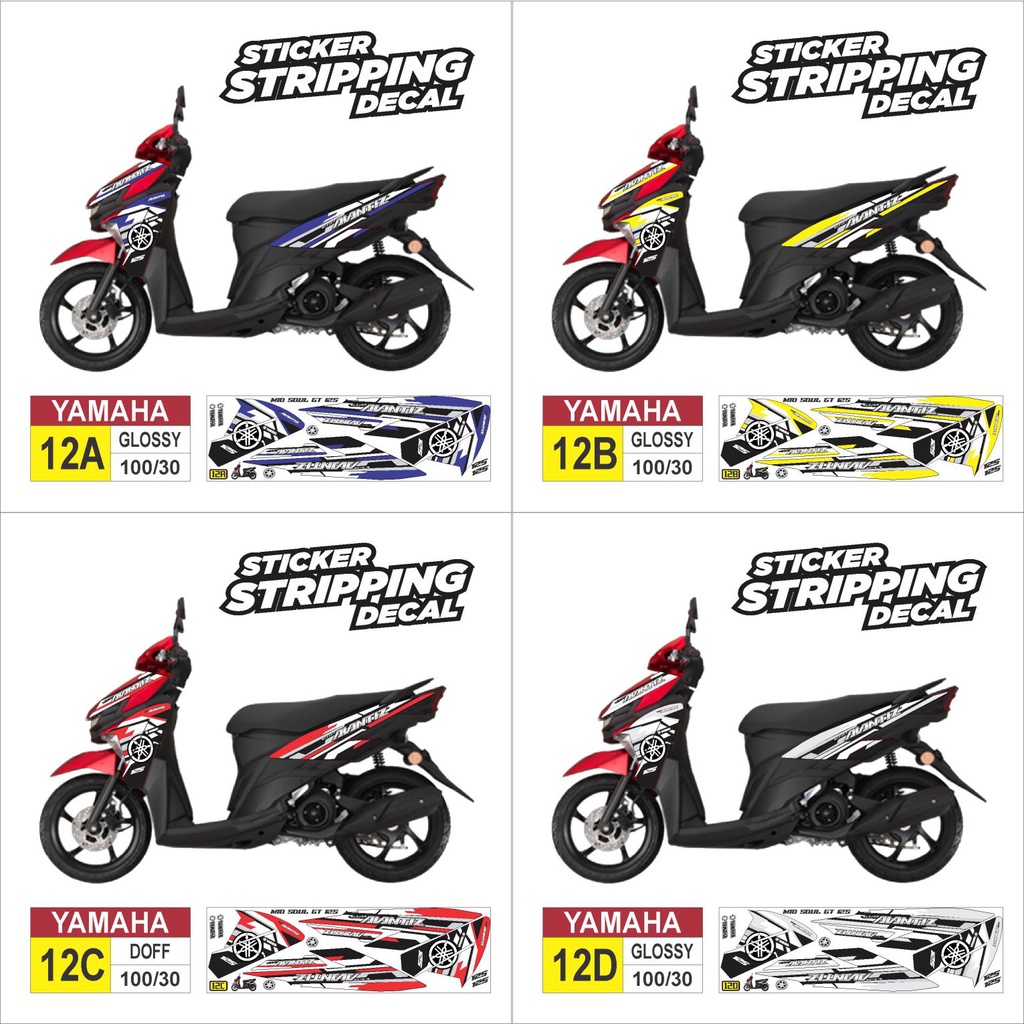 Stiker Striping Yamaha Mio soul GT 125 2015-2020 BLUE CORE Variasi AR-12 GLOSSY Semua Ready COD Pack