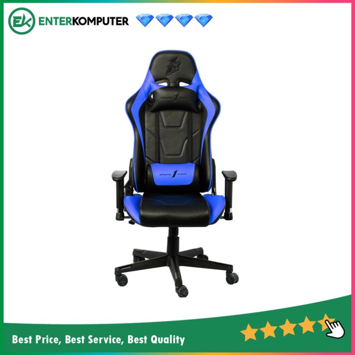 1STPLAYER GAMING CHAIR FK2 - BLACK BLUE - LUMBAR MASSAGE - Comfort - All Steel Skeleton - High Densi