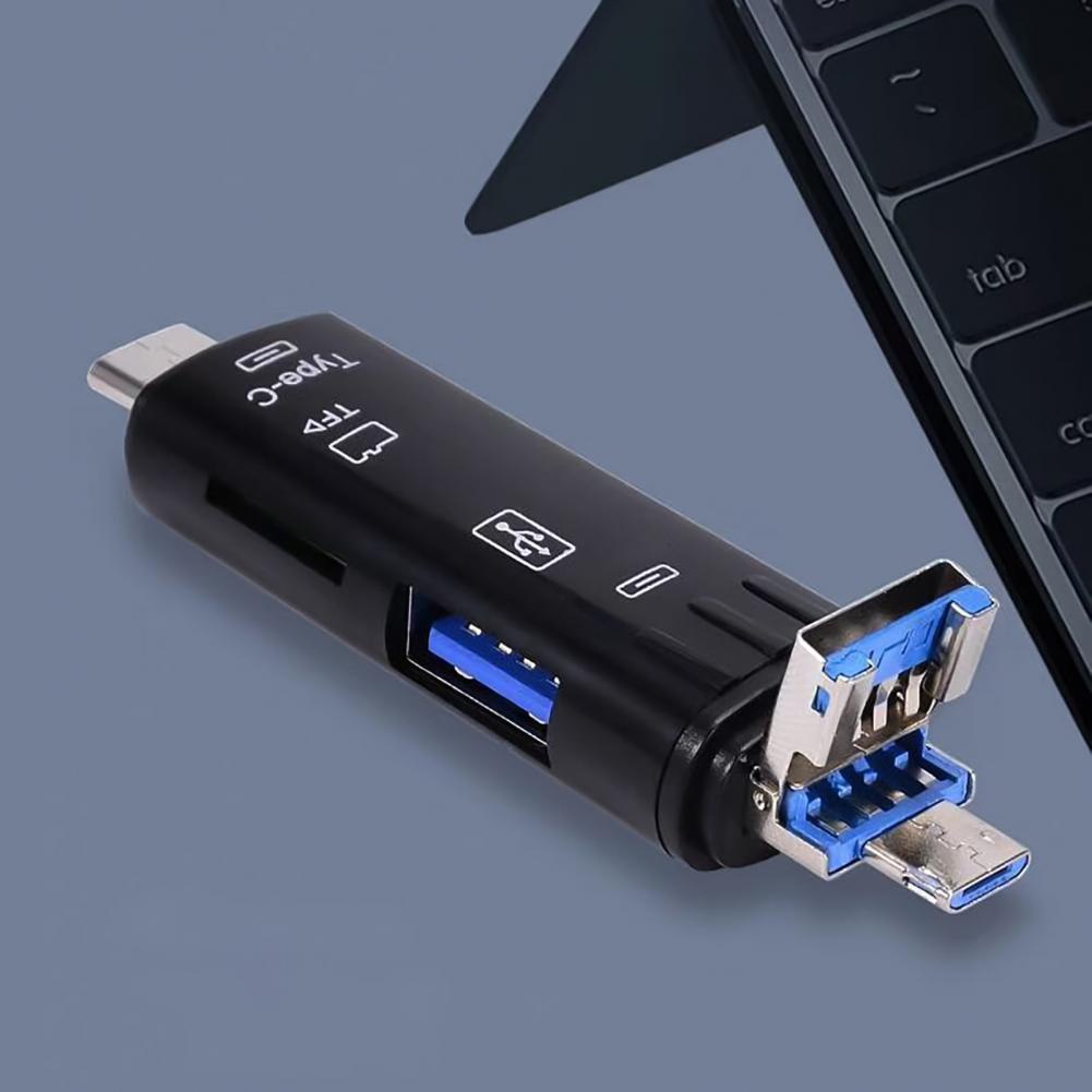 Actual【COD】Card Reader OTG 5 in 1 USB 3.0 Type C Fit For Micro SD/TF/Memory Card /Adaptor/Card Reader/Multifunction/Handphone/Computer/Notbook Image 2