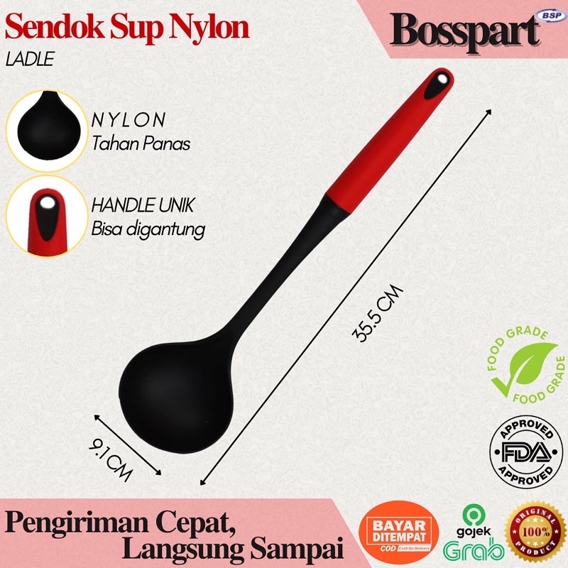 Sendok Masak Spatula / Kitchen Utensil Soup Ladle / Sendok Sup / Alat Masak Sodet Dapur Nylon Food Grade